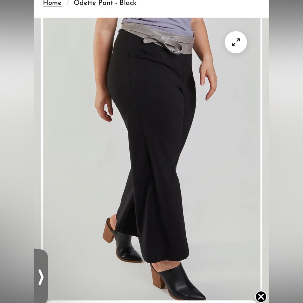 SHOP MEG Wide Leg Crop Pants - BLACK - XL
